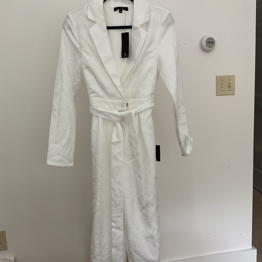 Lulu's White Cropped Jumpsuit